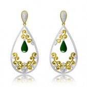 Designer Earrings with Certified Diamonds in 18k Yellow Gold - ER0618P